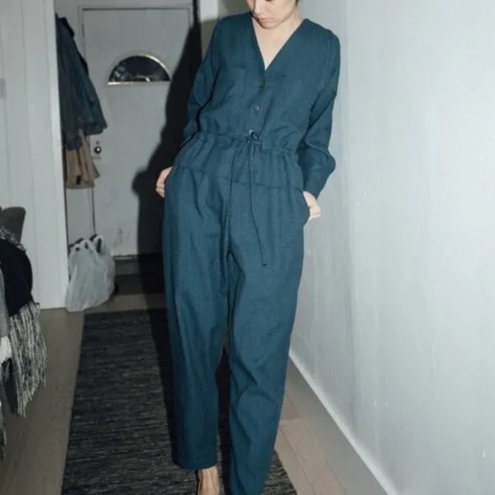 Black Crane sack jumpsuit in midnight